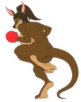  anthro back_turned big_feet blue_eyes boxing_gloves brown_hair female foot_focus hair kangaroo mammal marsupial nude solo toes translucent zp92 