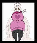 2_horns animated arthropod barsfrommars big_breasts black_body breasts clothed clothing cracked cracks curvy_figure digital_media_(artwork) dragon-heart eyebrows female heart_symbol hollow_knight honeydew_(dragon-heart) horn melee_weapon nail_(weapon) nervous orange_eyes solo standing swaying sweater sword team_cherry thick_thighs tight_clothing topwear vessel_(species) weapon wide_hips wings