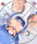  afterimage aoki_reika bangs bdsm blue_eyes blue_hair boots breasts choker cure_beauty drooling eto eyebrows_visible_through_hair glory_wall hair_tubes head_wings immobilization long_hair magical_girl motion_blur nipples precure public_use restrained rolling saliva shirt_pull small_breasts smile_precure! solo stationary_restraints tears through_wall translated wide-eyed 