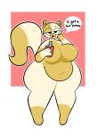 adventure_time anthro belly beverage big_belly big_breasts breasts cake_the_cat cartoon_network digital_media_(artwork) domestic_cat english_text eyelashes featureless_breasts featureless_crotch felid feline felis female fur hi_res mammal navel nude overweight overweight_anthro simple_background solo standing swallowpancakes tail text thick_thighs white_body white_fur wide_hips