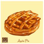  apple_pie artist_logo artist_name commentary food food_focus food_name no_humans original pastry pie yellow_background yuki00yo 