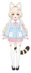  1girl :d absurdres animal_ear_fluff animal_ears black_footwear blonde_hair blue_eyes bow bow_legwear bowtie braid crown_braid footwear_bow full_body hair_bow heterochromia highres long_sleeves looking_at_viewer low_twintails mary_janes miniskirt official_art pink_bow pink_bowtie pink_skirt pleated_skirt pocket puffy_long_sleeves puffy_sleeves shirt shoes shorts shorts_under_skirt skirt smile solo standing stardust_project straight-on striped_tail tachi-e tachibana_akiko tail teeth thighhighs transparent_background twintails virtual_youtuber white_bow white_shirt white_shorts white_thighhighs wo_you_yibei_jia_wanli yellow_eyes yellow_tail 