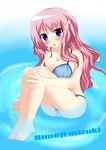  1girl baka_to_test_to_shoukanjuu bikini blush hair_ornament himeji_mizuki legs pink_hair swimsuit thighs 