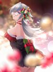  1girl absurdres christmas gift glasses heterochromia highres looking_at_viewer open_mouth plotti_(tower_of_fantasy) solo tower_of_fantasy zhe_feng_yi 