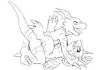  digimon domination gabumon gay guilmon kinglom line_art male scalie sex submissive 