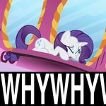  cutie_mark english_text equine eyeshadow female feral friendship_is_magic fur hair horn image_macro loop makeup mammal my_little_pony purple_hair rarity_(mlp) reaction_image solo text unicorn white_fur why 