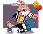  alice_margatroid animal_costume apron balloon blush bunny_costume dress hairband hat hug kirisame_marisa long_hair onikobe_rin open_mouth ribbon robbie shanghai_doll silent_hill touhou witch_hat yellow_eyes you_gonna_get_raped 