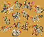 blush book brown_background clothed clothing coat cutie_mark dress equine female feral food friendship_is_magic hat hooves horn horse japanese_text maid maid_uniform mammal my_little_pony pegasus picnic_basket pinkie_pie_(mlp) plain_background pony rainbow rainbow_dash_(mlp) ricosye sandwich_(food) text top_hat twilight_sparkle_(mlp) unicorn wings 