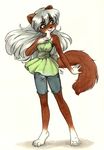  cute female green_eyes plain_background solo standing unknown_species white_background 