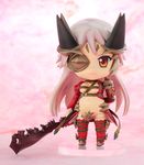  1girl aldora aldra_(queen's_blade) breasts cleavage eye_patch eyepatch female figure looking_at_viewer nendoroid photo pink_hair queen&#039;s_blade queen's_blade solo standing weapon yellow_eye yellow_eyes 