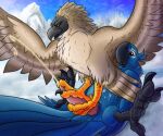 2024 3_toes 4_toes accipitrid accipitriform anisodactyl avian avian_butt avian_feet beak bird blu_(rio) blue_body blue_feathers blue_sky_studios bodily_fluids brown_body brown_eyes brown_feathers chest_tuft claws cloacal_penis cloud cum cum_on_belly cum_on_body cumshot digital_media_(artwork) duo eagle ejaculation erection evergreen_tree feathered_wings feathers feet feral fog fol foot_fetish foot_play footjob genital_fluids genitals hi_res looking_at_another looking_at_genitalia looking_at_partner lying macaw male male/male mountain neotropical_parrot on_back open_beak open_mouth outside parrot penis philippine_eagle pine_tree pirate_eagle plant rio_(series) sex sky smile snow soles spix&#039;s_macaw steam talonjob talons tan_body tan_feathers toe_claws toes tree true_parrot tuft wings