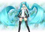  aqua_eyes aqua_hair din_(raiden) elbow_gloves gloves goodsmile_company goodsmile_racing hatsune_miku leotard long_hair race_queen racing_miku racing_miku_(2011) solo thighhighs twintails very_long_hair vocaloid 