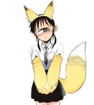  blush cyclops female fox_ears foxgirl kuroneko_mya monster monster_girl schoolgirl shy skirt 