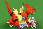  digimon domination echoeternal gabumon gay guilmon horn http:///post/show/217988 kinglom lying male missionary_position on_back scalie sex submissive yellow_skin 