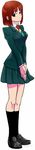  android_(os) arched_back blazer hana_no_android_gakuen red_hair school_uniform sharp skirt smile socks solo tie 