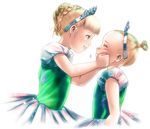  ballerina blonde_hair cheek_squash child multiple_girls original s_zenith_lee tiara 