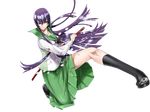  1girl busujima_saeko highres highschool_of_the_dead katana purple_hair satou_shouji school_uniform sword thighhighs weapon 