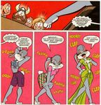  brown_hair bugs_bunny comic crossdressing dialog dialogue dress edit english_text female girly grey_hair hair horn human lagomorph lola looney_tunes male mammal rabbit show text transgender unknown_artist viking warner_brothers 