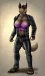  anubian_jackal avoid_posting breasts bulge canine conditional_dnp dickgirl gloves intersex jackal leather mammal moodyferret muscles nefer nipples solo transgendered_male 