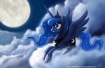  cloud crown cutie_mark equine female feral friendship_is_magic horn horse john_joseco mammal moon my_little_pony necklace night pony princess_luna_(mlp) solo sparkle stars winged_unicorn wings 