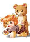  brown_eyes clothing cub edmol female forced male mammal plain_background rape shirt teddy_bear transformation white_background young 