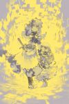  2girls apron ascot belt boots bow bug butterfly closed_mouth commentary_request fantasy highres konno_takashi limited_palette long_hair maid maid_headdress multiple_girls original puffy_short_sleeves puffy_sleeves short_sleeves simple_background skirt standing sword weapon 