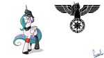  cheriel female feral fiarel friendship_is_magic hair horn horse iron_cross mammal multi-colored_hair my_little_pony nazi plain_background princess princess_celestia_(mlp) royalty solo white_background winged_unicorn wings 