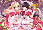  :d animal_ears bad_id bad_pixiv_id bell black_hair blonde_hair blue_eyes brown_eyes candy candy_cane cat_ears cat_tail christmas dress food hair_bell hair_ornament heart heart-shaped_pupils highres holding jingle_bell long_hair maid maid_headdress merry_christmas multiple_girls open_mouth original smile snowflakes symbol-shaped_pupils tail usagihime watermark web_address wrist_cuffs 