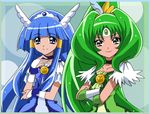  aoki_reika bad_id bad_pixiv_id blue_eyes blue_hair bow bowtie brooch choker crossed_arms cure_beauty cure_march eyelashes fukushima_masaru green_choker green_eyes green_hair green_neckwear hair_tubes head_wings jewelry long_hair magical_girl midorikawa_nao multiple_girls precure sidelocks smile smile_precure! tiara tri_tails wrist_cuffs 