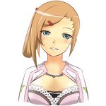  1girl blue_eyes breasts brown_hair droselle_schall frills long_hair lowres tales_of_(series) tales_of_xillia 