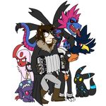  accordion blue_eyes dark eeveelution houndoom human hydreigon mammal murkrow musical_instrument nintendo pok&#233;mon pok&eacute;mon red_eyes sableye umbreon video_games vonderdevil yellow_eyes 