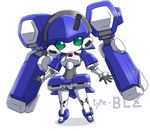  blush_stickers chibi green_eyes medarot no_humans nollety robot shadow simple_background solo white_background 