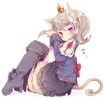  animal_ears bad_id bad_pixiv_id boots cat_ears cat_tail eirawen full_body looking_at_viewer mabinogi masirosu panties purple_eyes silver_hair sitting solo striped striped_panties tail underwear white_background 