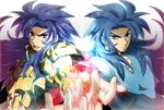  armor blue_eyes blue_hair cimeri gemini_kanon gemini_saga long_hair multiple_boys saint_seiya siblings twins 