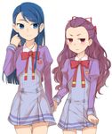  bad_id bad_pixiv_id blue_eyes blue_hair l'ecole_des_cinq_lumieres_school_uniform long_hair looking_at_viewer milk_(yes!_precure_5) mimino_kurumi minatsuki_randoseru minazuki_karen multiple_girls precure purple_hair purple_skirt red_eyes school_uniform simple_background skirt smile white_background yes!_precure_5 yes!_precure_5_gogo! 