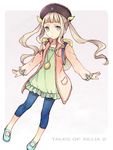  bad_id bad_pixiv_id black_hat blonde_hair blue_eyes capri_pants copyright_name elle_mel_martha green_shirt hat jewelry long_hair nakamigawa necklace pants ribbon shirt solo tales_of_(series) tales_of_xillia tales_of_xillia_2 twintails white_background 