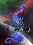  cosmicunicorn equine female feral friendship_is_magic horn iram mammal moon my_little_pony princess_luna_(mlp) space winged_unicorn wings 