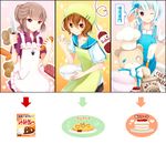  3boys ;p akaimo_satsuma akane_(goma) apron blush bow brown_hair cake carrot cooking crossdressing curry dress earrings egg flower food frown goma_(11zihisin) hair_bow hair_bun hair_flower hair_ornament hat highres jewelry knife kosame_(goma) long_hair male male_focus multiple_boys omelet one_eye_closed open_mouth original payot ponytail potato red_eyes ribbon rice short_hair side_ponytail sidelocks smile stuffed_animal stuffed_animals stuffed_toy sweatdrop teddy_bear tomato tongue tongue_out trap white_hair wink yellow_eyes 