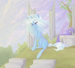  female feral friendship_is_magic horn looking_at_viewer mammal my_little_pony ruins sitting solo trixie_(mlp) unicorn v-invidia 