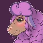 angry anthro bone bovid braided_hair caprine displeased female green_eyes hair hi_res icon makeup mammal naoto pink_hair sheep skull skull_in_eye skull_symbol solo
