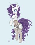  ear_piercing equine female feral friendship_is_magic garter_straps horn legwear lingerie mammal my_little_pony panties piercing rarity_(mlp) solo stockings tt-n underwear unicorn 