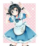  aidumi alice_(wonderland) alice_(wonderland)_(cosplay) alice_in_wonderland antenna_hair bad_id bad_pixiv_id black_eyes black_hair blush cosplay idolmaster idolmaster_(classic) key kikuchi_makoto short_hair solo 