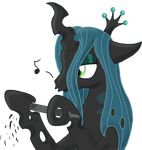  changeling female feral file friendship_is_magic green_eyes green_hair hair horn long_hair my_little_pony plain_background queen_chrysalis_(mlp) solo transparent_background whistle wolferahm 