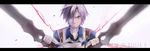  aqua_eyes bad_id bad_pixiv_id copyright_name grey_hair highres is2k331 letterboxed ludger_will_kresnik male_focus multicolored_hair serious solo tales_of_(series) tales_of_xillia tales_of_xillia_2 two-tone_hair white_background white_hair 