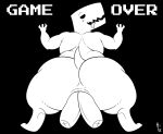  2024 anal anal_penetration anthro artist_name bent_over big_butt big_penis black_background blush blush_lines butt claws digital_media_(artwork) dinosaur dinosaur_(google_chrome) double_penetration game_over game_over_screen gameplay_mechanics genitals google google_chrome group half-closed_eyes hi_res huge_butt huge_penis itsme_hilo looking_pleasured male male/male male_penetrated male_penetrating male_penetrating_male monochrome narrowed_eyes penetration penile penile_penetration penis penis_in_ass prehistoric_species rear_view reptile scales scalie sex simple_background tail text theropod thick_thighs tongue tongue_out trio tyrannosaurid tyrannosauroid tyrannosaurus tyrannosaurus_rex white_body white_claws white_nose white_scales white_tail 