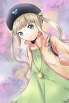  1girl blue_eyes brown_hair coat elle_mel_martha frills hat highres jewelry long_hair necklace purple_background tales_of_(series) tales_of_xillia tales_of_xillia_2 twintails 