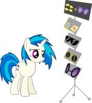  cutie_mark equine eyewear female feral friendship_is_magic goggles hair horn horse mammal money monocle multi-colored_hair my_little_pony pony solo store sunglasses unicorn up1ter vinyl_scratch_(mlp) 