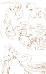  dragon drip_dry drip_dry_feast eating female food hair horn lagomorph lizard lucky mammal reptile restaurant satisfied scalie sketch soulofmusashi soup stuffing teeth waiter 