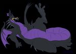  black_background dragon eyes_closed female feral gunzcon maleficent plain_background sleeping_beauty solo 