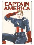  avengers blonde_hair blue_eyes captain_america hoax1918 male_focus marvel salute solo steve_rogers superhero 